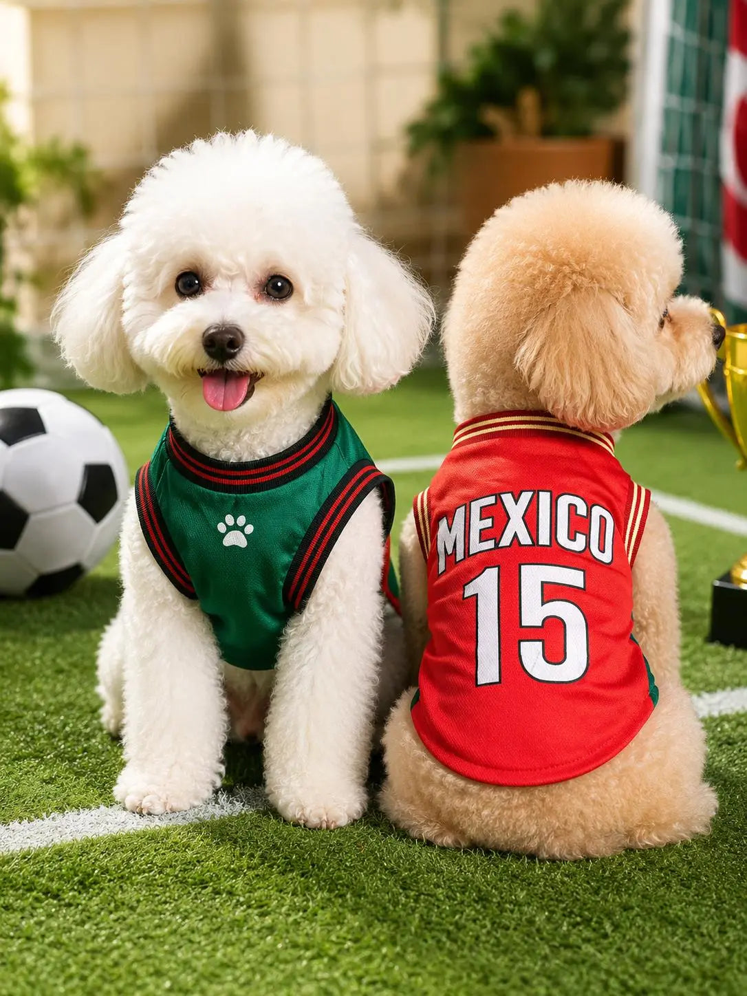 Pet Sports Jersey for Dogs and Cats - Lightweight Breathable Sleeveless Mesh Vest in Soccer Style for Small to Medium Pets, Ideal for Parties, Photos, Walks, and Game Day